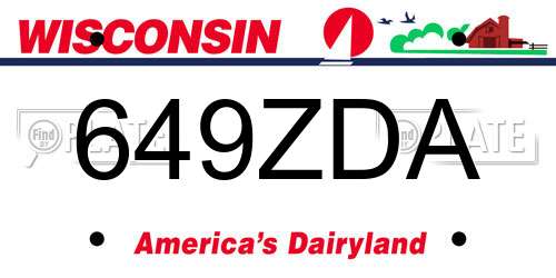 649ZDA Wisconsin License Plate