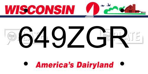 649ZGR Wisconsin License Plate