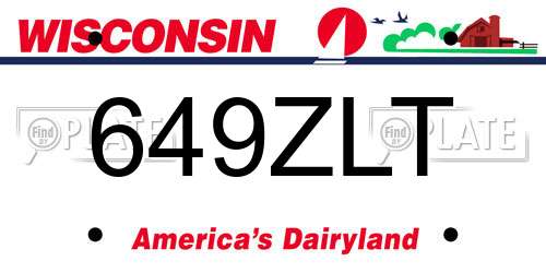 649ZLT Wisconsin License Plate