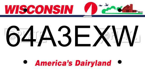 64A3EXW Wisconsin License Plate