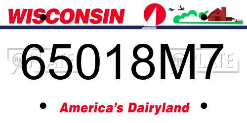 65018M7 Wisconsin License Plate