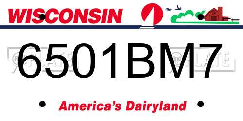 6501BM7 Wisconsin License Plate