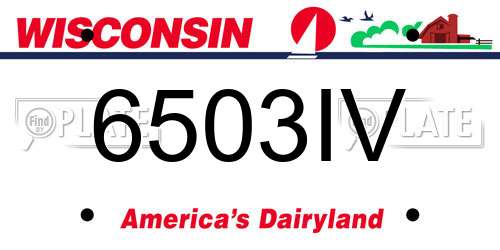 6503IV Wisconsin License Plate