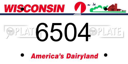 6504 Wisconsin License Plate