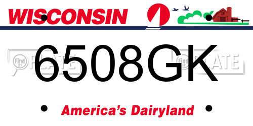 6508GK Wisconsin License Plate