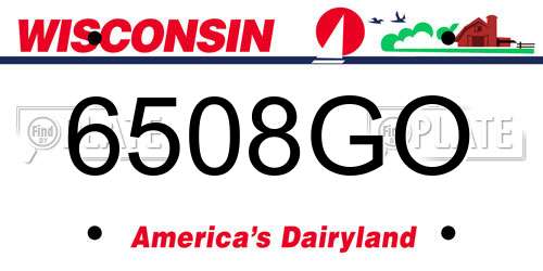 6508GO Wisconsin License Plate