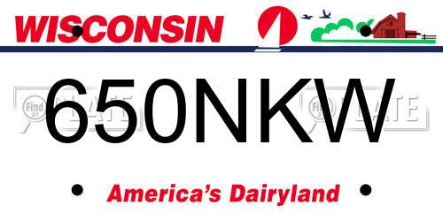650NKW Wisconsin License Plate