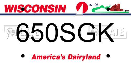 650SGK Wisconsin License Plate