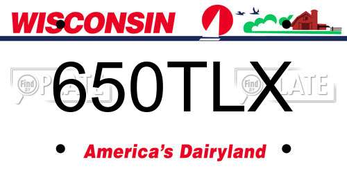650TLX Wisconsin License Plate