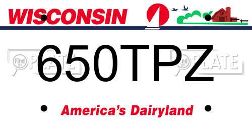 650TPZ Wisconsin License Plate