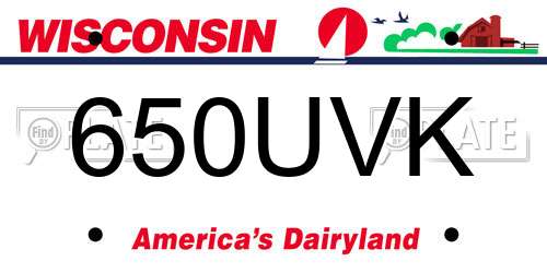 650UVK Wisconsin License Plate