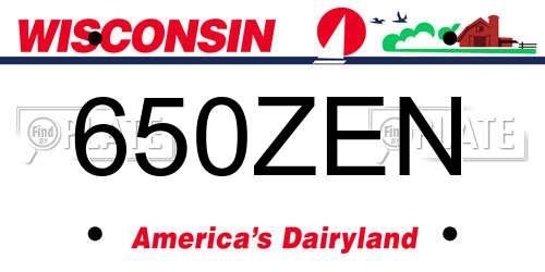 650ZEN Wisconsin License Plate