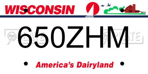 650ZHM Wisconsin License Plate