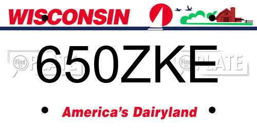 650ZKE Wisconsin License Plate