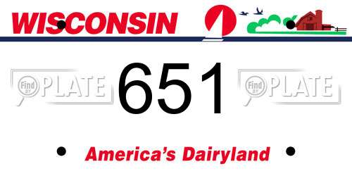 651 Wisconsin License Plate