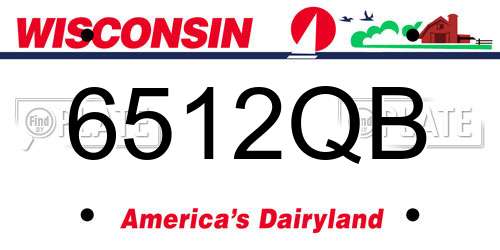 6512QB Wisconsin License Plate