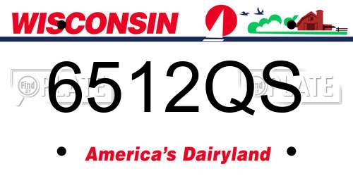 6512QS Wisconsin License Plate