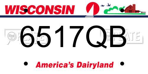 6517QB Wisconsin License Plate