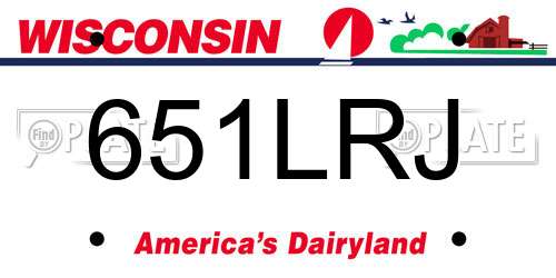 651LRJ Wisconsin License Plate
