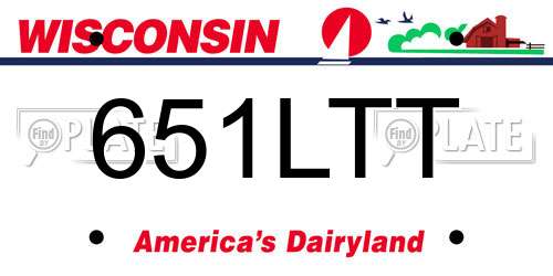 651LTT Wisconsin License Plate