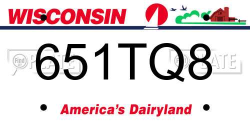 651TQ8 Wisconsin License Plate