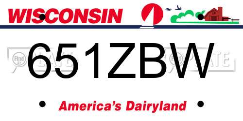651ZBW Wisconsin License Plate