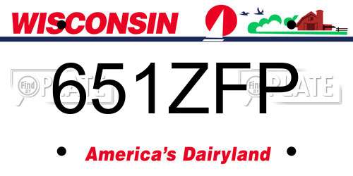 651ZFP Wisconsin License Plate