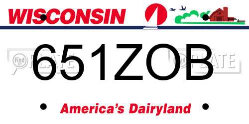 651ZOB Wisconsin License Plate