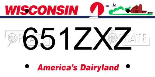 651ZXZ Wisconsin License Plate