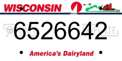 6526642 Wisconsin License Plate