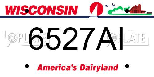 6527AI Wisconsin License Plate