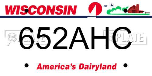 652AHC Wisconsin License Plate