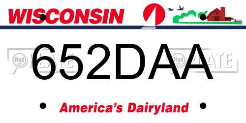 652DAA Wisconsin License Plate