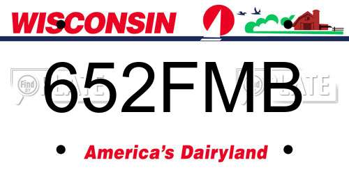 652FMB Wisconsin License Plate