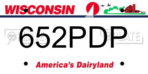 652PDP Wisconsin License Plate