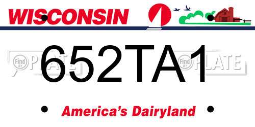 652TA1 Wisconsin License Plate