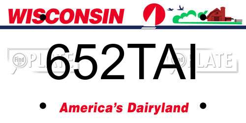 652TAI Wisconsin License Plate