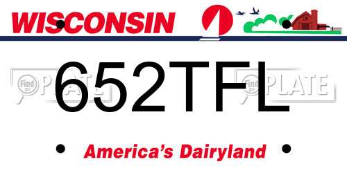 652TFL Wisconsin License Plate
