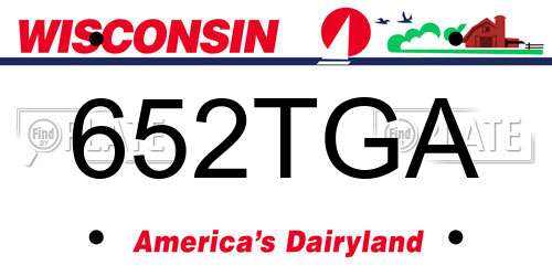 652TGA Wisconsin License Plate