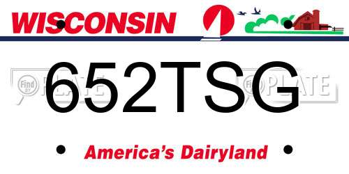652TSG Wisconsin License Plate