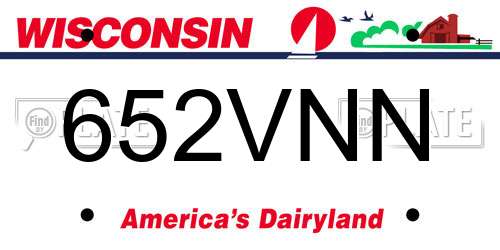 652VNN Wisconsin License Plate
