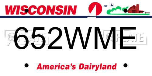 652WME Wisconsin License Plate