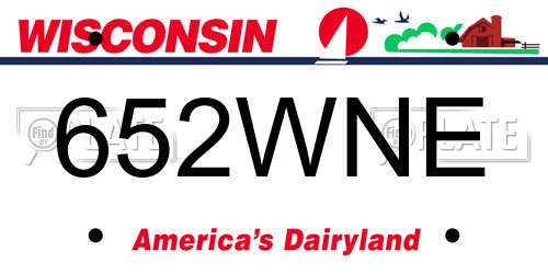 652WNE Wisconsin License Plate
