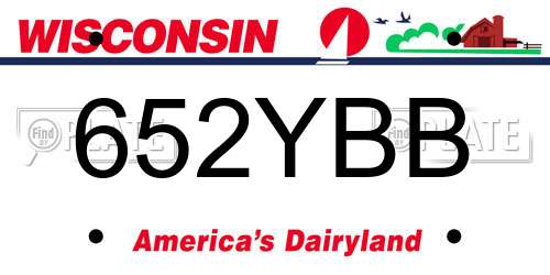 652YBB Wisconsin License Plate
