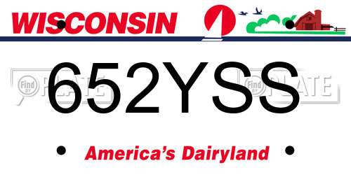 652YSS Wisconsin License Plate
