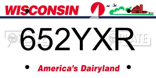 652YXR Wisconsin License Plate