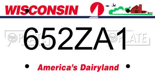 652ZA1 Wisconsin License Plate