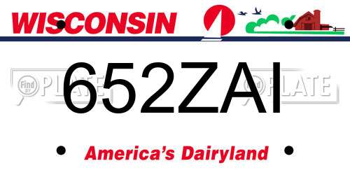 652ZAI Wisconsin License Plate