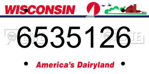 6535126 Wisconsin License Plate