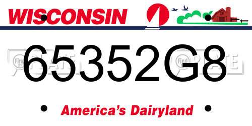 65352G8 Wisconsin License Plate